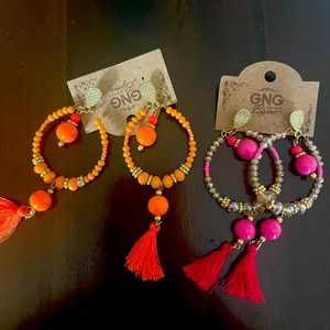 Dangling hoop earrings